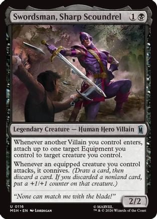 Swordsman, Sharp Scoundrel (MSH-116) - Marvel Super Heroes Foil - Card Brawlers