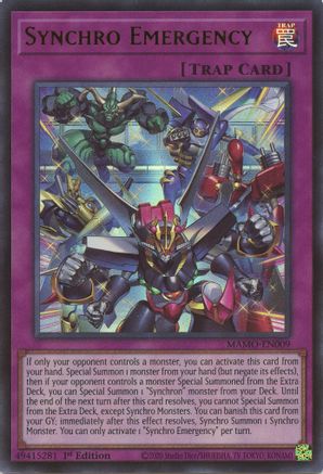 Synchro Emergency (MAMO-EN009) - Magnificent Monsters 1st Edition - Card Brawlers