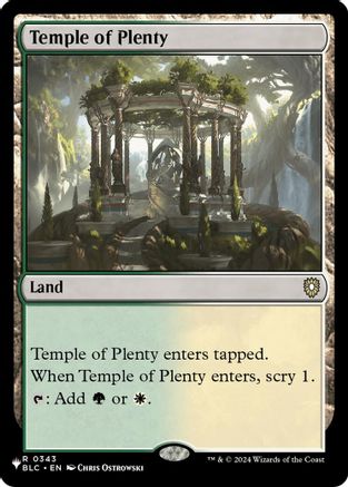 Temple of Plenty (LIST-343) - The List Reprints - Card Brawlers