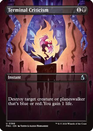 Terminal Criticism (Borderless) (FRA-366) - Reality Fracture Foil - Card Brawlers