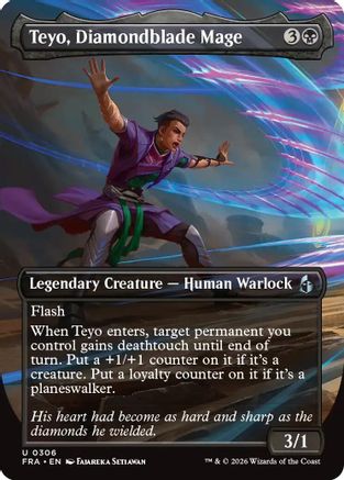 Teyo, Diamondblade Mage (Borderless) (FRA-306) - Reality Fracture Foil - Card Brawlers