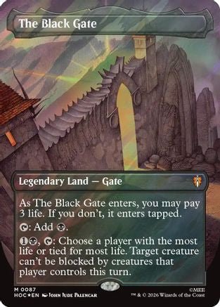 The Black Gate (Borderless) (Surge Foil) (HOC-087) - The Hobbit: Eternal-Legal Foil - Card Brawlers