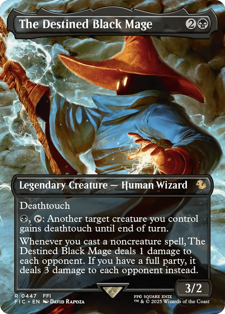 The Destined Black Mage (Borderless) [FINAL FANTASY Commander] - Card Brawlers