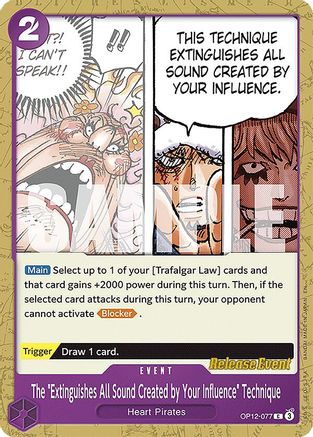 The "Extinguishes All Sound Created by Your Influence" Technique (OP12-077) - Legacy of the Master Release Event Cards - Card Brawlers
