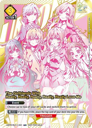 The Girlfriends Who Really, Really, Really, Really, Really Love Me (041) (Second Place) (UEPR/RLY-1-041) - Union Arena Promotion Cards Foil - Card Brawlers