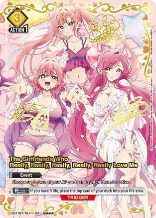 The Girlfriends Who Really, Really, Really, Really, Really Love Me (041) (U***) (UE21BT/RLY-1-041) - UE21BT The 100 Girlfriends Who Really Really Really Really REALLY Love You Foil - Card Brawlers