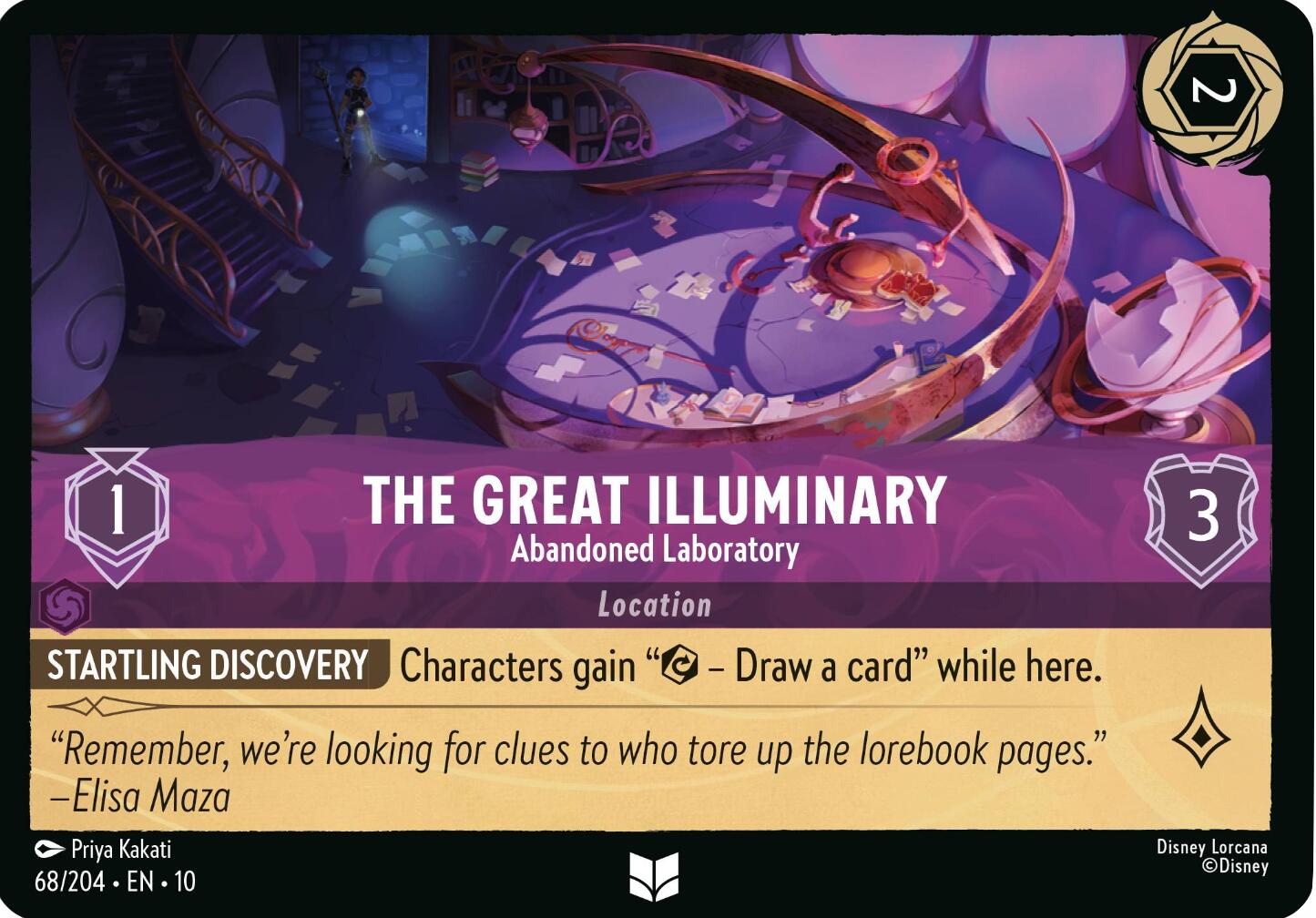 The Great Illuminary - Abandoned Laboratory (68/204) [Whispers in the Well] - Card Brawlers