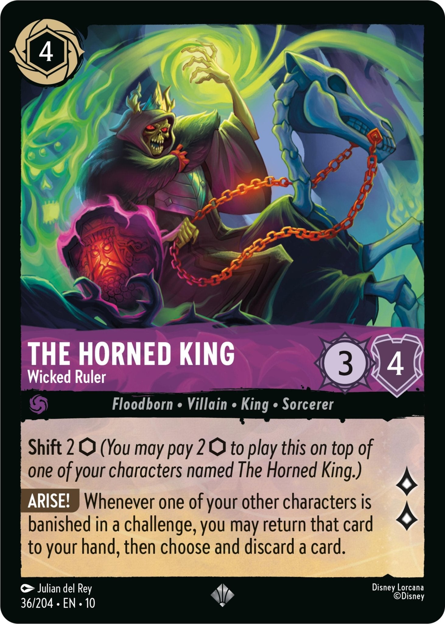 The Horned King - Wicked Ruler (36/204) [Whispers in the Well] - Card Brawlers