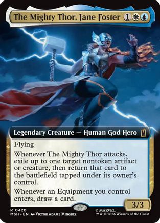 The Mighty Thor, Jane Foster (Extended Art) (MSH-420) - Marvel Super Heroes Foil - Card Brawlers