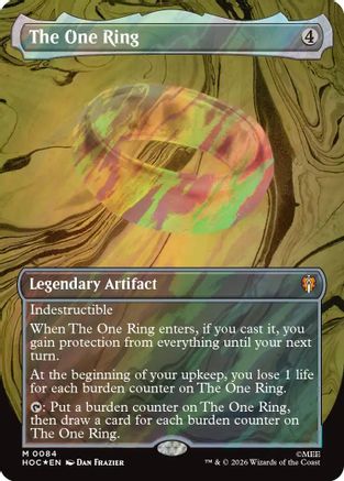 The One Ring (Borderless) (Surge Foil) (HOC-084) - The Hobbit: Eternal-Legal Foil - Card Brawlers