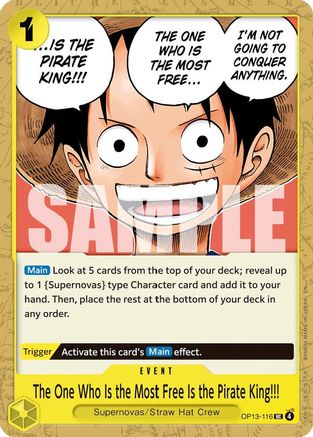 The One Who Is the Most Free Is the Pirate King!!! (OP13-116) - Carrying On His Will - Card Brawlers