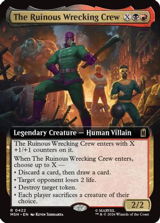 The Ruinous Wrecking Crew (Extended Art) (MSH-422) - Marvel Super Heroes Foil - Card Brawlers