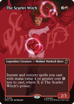 The Scarlet Witch (Borderless) (MSH-368) - Marvel Super Heroes - Card Brawlers