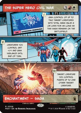 The Super Hero Civil War (Borderless) (MSH-308) - Marvel Super Heroes Foil - Card Brawlers