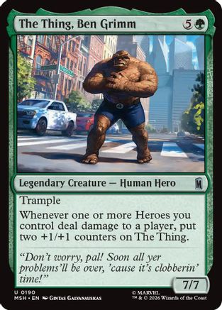 The Thing, Ben Grimm (MSH-190) - Marvel Super Heroes Foil - Card Brawlers