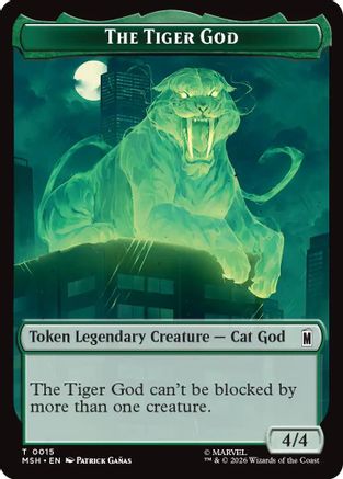 The Tiger God // Sturdy Shield Double-Sided Token (MSH-15 // 21) - Marvel Super Heroes Foil - Card Brawlers