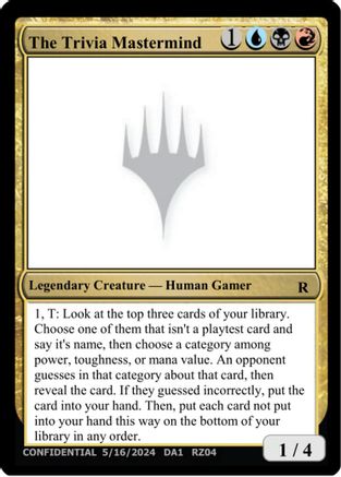 The Trivia Mastermind (UNK-) - Un-Known Event Playtest Cards - Card Brawlers