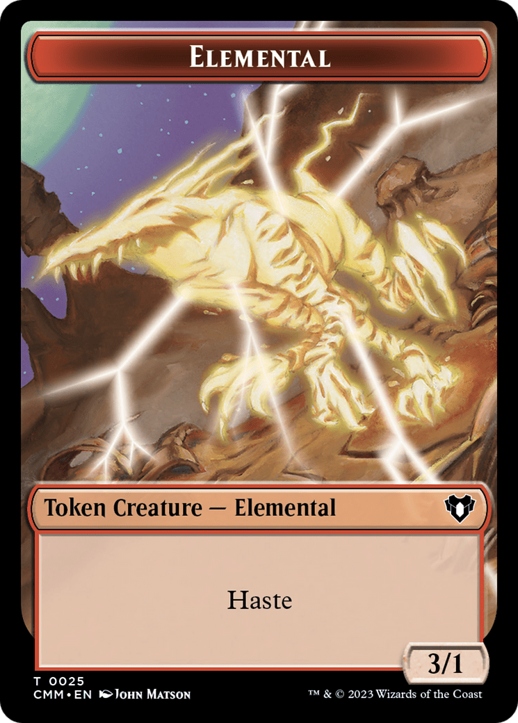 Thopter // Elemental (0025) Double - Sided Token [Commander Masters Tokens] - Card Brawlers