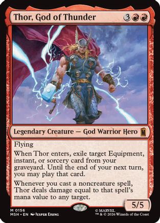 Thor, God of Thunder (MSH-156) - Marvel Super Heroes - Card Brawlers