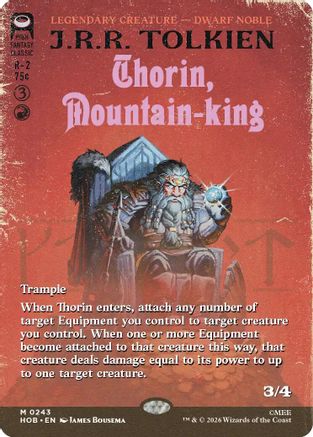 Thorin, Mountain-king (Borderless) (HOB-243) - The Hobbit Foil - Card Brawlers