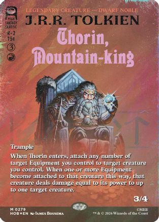 Thorin, Mountain-king (Borderless) (Surge Foil) (HOB-279) - The Hobbit Foil - Card Brawlers