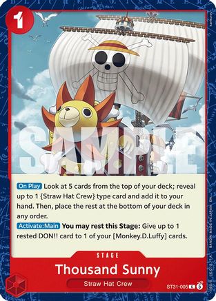 Thousand Sunny (ST31-005) - Starter Deck 31: RED Monkey.D.Luffy - Card Brawlers
