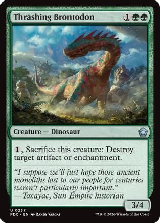 Thrashing Brontodon (FDC-237) - Commander: Foundations - Card Brawlers