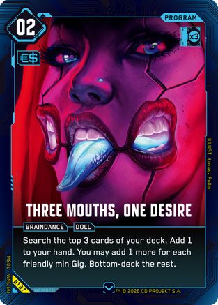 Three Mouths, One Desire (B137) - Welcome to Night City Beta - Card Brawlers