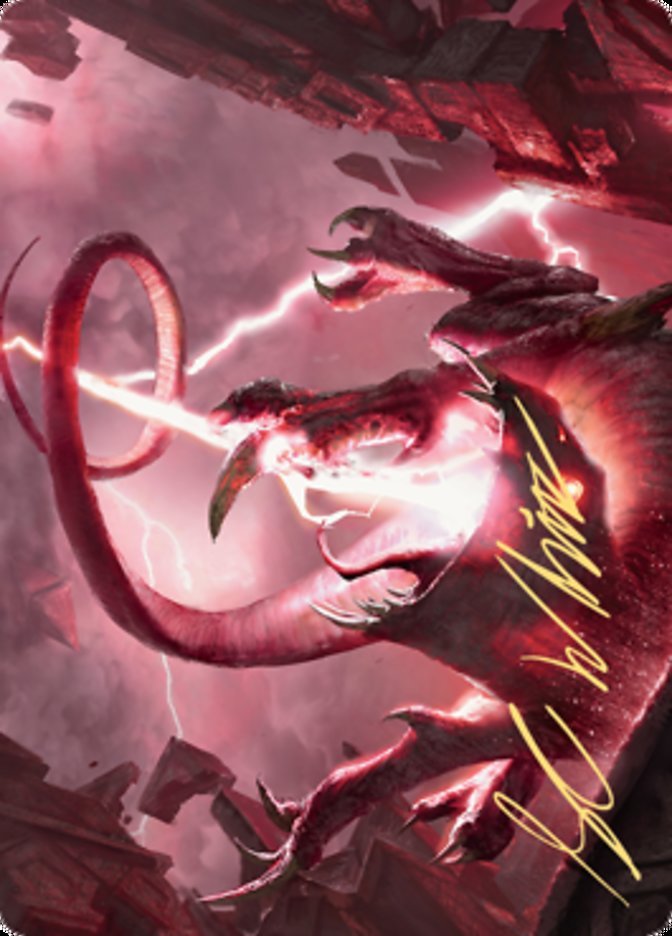 Thundering Rebuke Art Card (Gold - Stamped Signature) [Zendikar Rising Art Series] - Card Brawlers