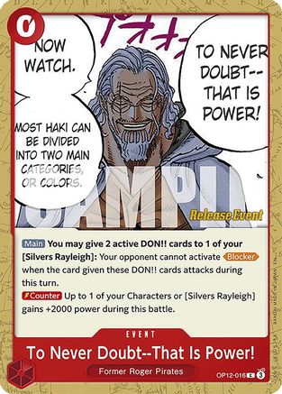 To Never Doubt - That Is Power! (OP12-016) - Legacy of the Master Release Event Cards - Card Brawlers