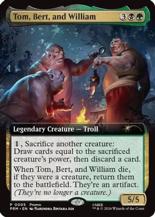 Tom, Bert, and William (Extended Art) (PRM-005) - Promo Pack: The Hobbit Foil - Card Brawlers