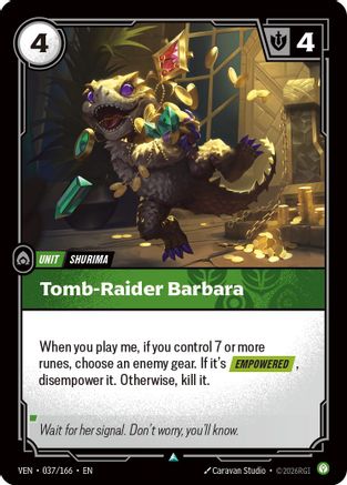 Tomb-Raider Barbara (037/166) - Vendetta Foil - Card Brawlers