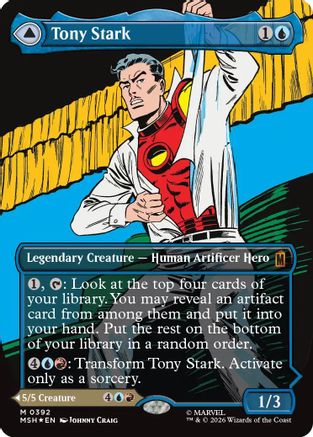Tony Stark (Borderless) (0392) (MSH-392) - Marvel Super Heroes Foil - Card Brawlers