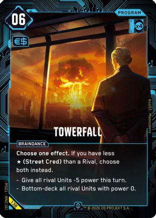 Towerfall (Epic) (138) - Welcome to Night City Retail Foil - Card Brawlers