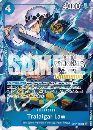 Trafalgar Law (Online Regional Champion Card Set 2025 Vol.2) (OP07-047) - One Piece Promotion Cards Foil - Card Brawlers