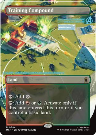 Training Compound (Borderless) (MSH-384) - Marvel Super Heroes Foil - Card Brawlers