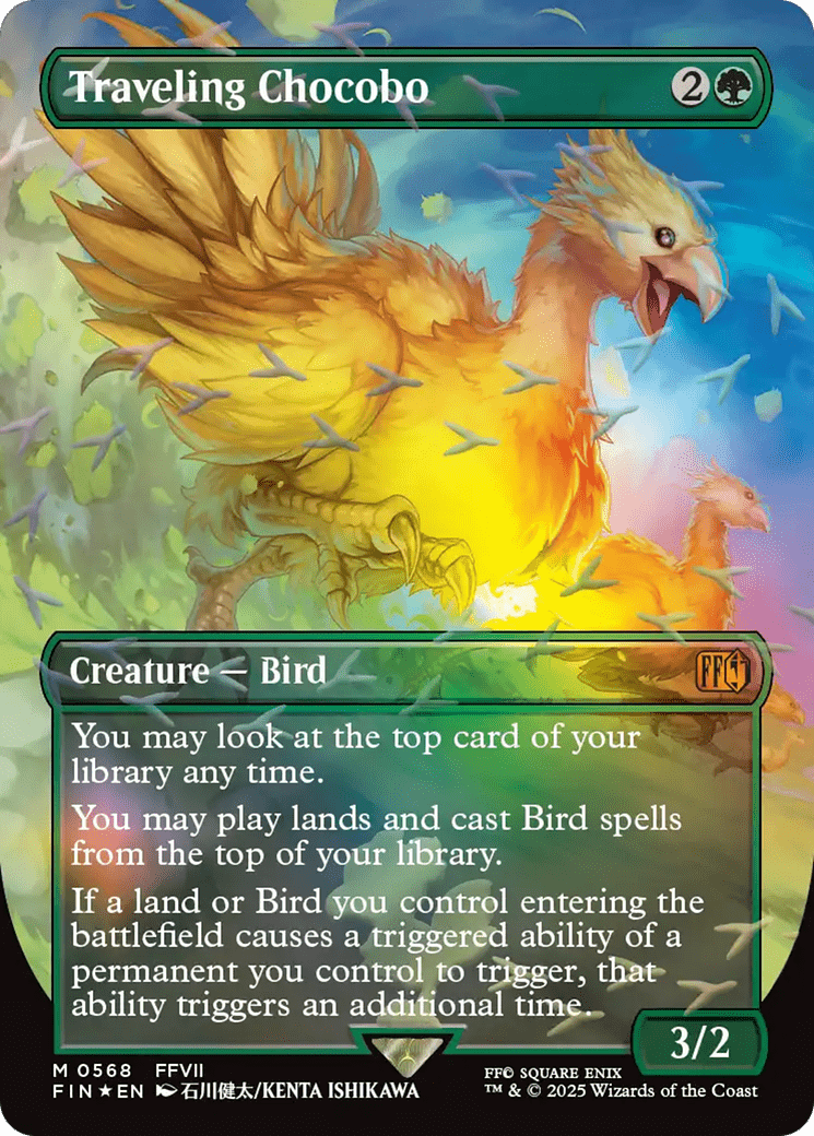 Traveling Chocobo (Borderless) (Chocobo Track Foil) [FINAL FANTASY] - Card Brawlers