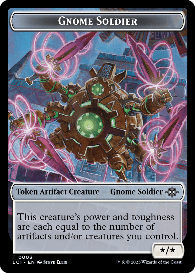 Treasure (0018) // Gnome Soldier Double - Sided Token [The Lost Caverns of Ixalan Tokens] - Card Brawlers