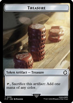 Treasure (0018) // Zombie Mutant Double-Sided Token (PIP-18 // 7) - Universes Beyond: Fallout Foil - Card Brawlers