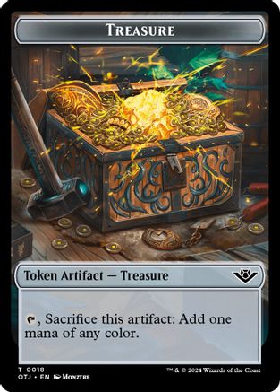 Treasure // Clue Double-Sided Token (OTJ-18 // 16) - Outlaws of Thunder Junction Foil - Card Brawlers