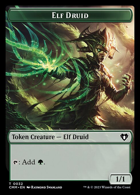 Treasure // Elf Druid Double - Sided Token [Commander Masters Tokens] - Card Brawlers