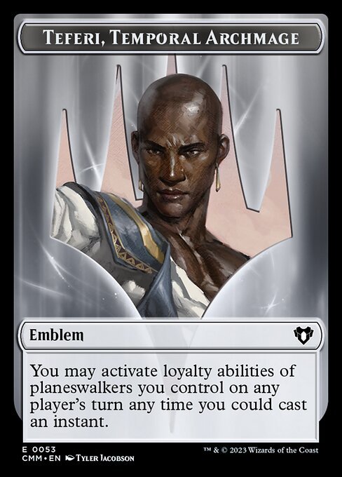 Treasure // Emblem - Teferi, Temporal Archmage Double - Sided Token [Commander Masters Tokens] - Card Brawlers