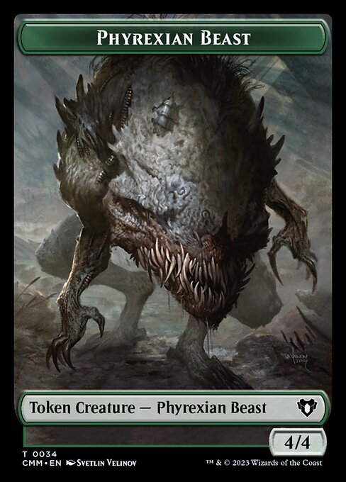 Treasure // Phyrexian Beast Double - Sided Token [Commander Masters Tokens] - Card Brawlers