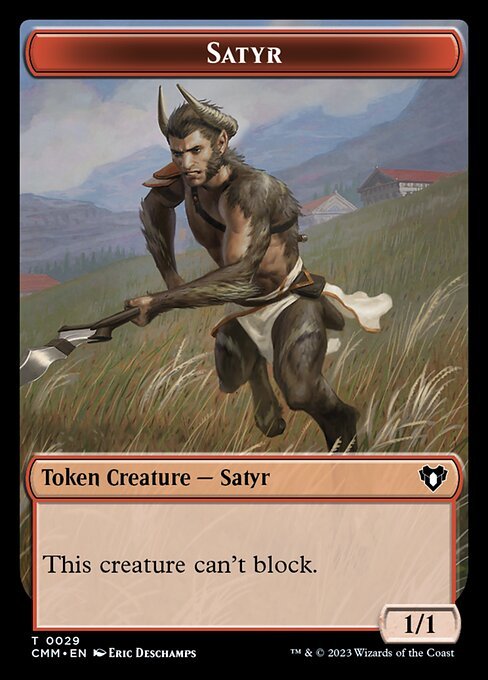 Treasure // Satyr Double - Sided Token [Commander Masters Tokens] - Card Brawlers