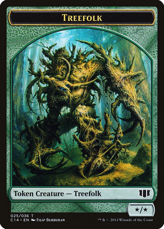Treefolk // Wolf Double - Sided Token [Commander 2014 Tokens] - Card Brawlers