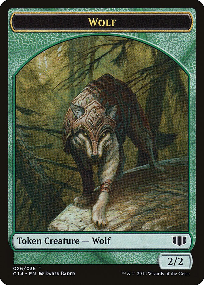 Treefolk // Wolf Double - Sided Token [Commander 2014 Tokens] - Card Brawlers