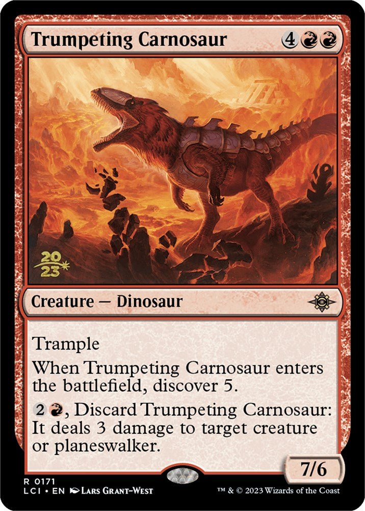 Trumpeting Carnosaur [The Lost Caverns of Ixalan Prerelease Cards] - Card Brawlers