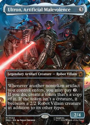 Ultron, Artificial Malevolence (Borderless) (0344) (MSH-344) - Marvel Super Heroes Foil - Card Brawlers