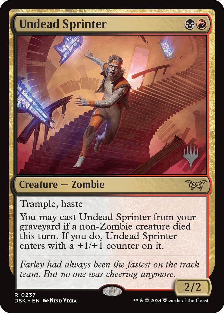 Undead Sprinter (Promo Pack) [Duskmourn: House of Horror Promos] - Card Brawlers