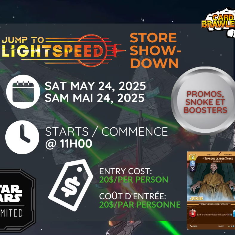 Star Wars: Unlimited - Jump to Lightspeed - Store Showdown - event-calendar-app - Card Brawlers | Quebec | Canada |